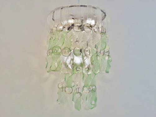 Angelo Mangiarotti chandelier for Vistosi vintage glass links, 1960`s ca, Italian